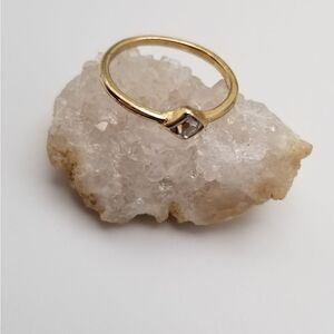 Delicate diamond cut crystal ring size 6. H